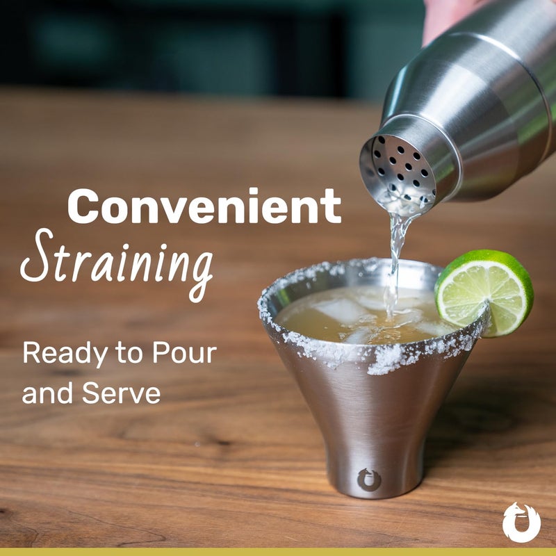 SNOWFOX Premium Vacuum Insulated Stainless Steel Cocktail Shaker, Home Bar Accessories, Elegant Drink Mixer, Leak, Proof Lid With Jigger & Built, In Strainer, 22oz. - Image 5